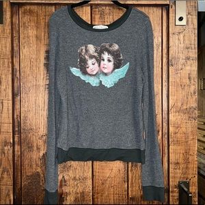 EUC Wildfox Cherubs Baggy Beach Jumper in Gray Size XS